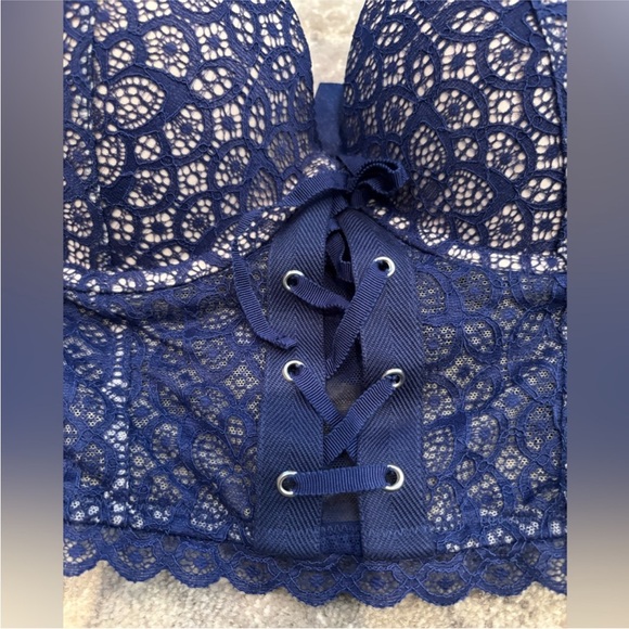 Victoria's Secret Blue Lace Bustier - Picture 7 of 8